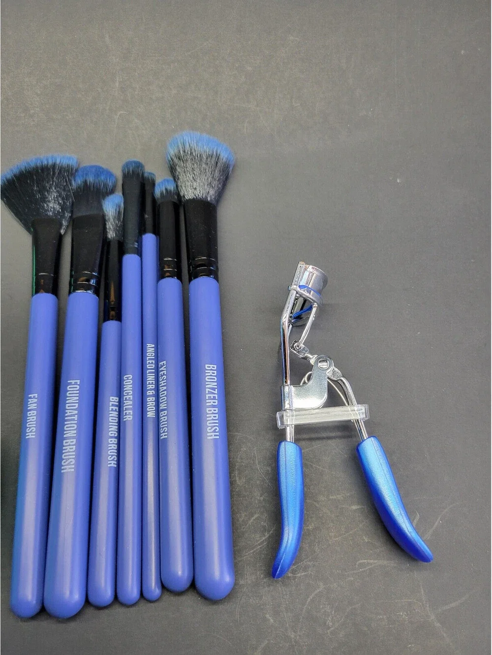 8pc Makeup Brush & lash Curler Set L7 Studios + Macys 3 Pc Brush Cleaner Set